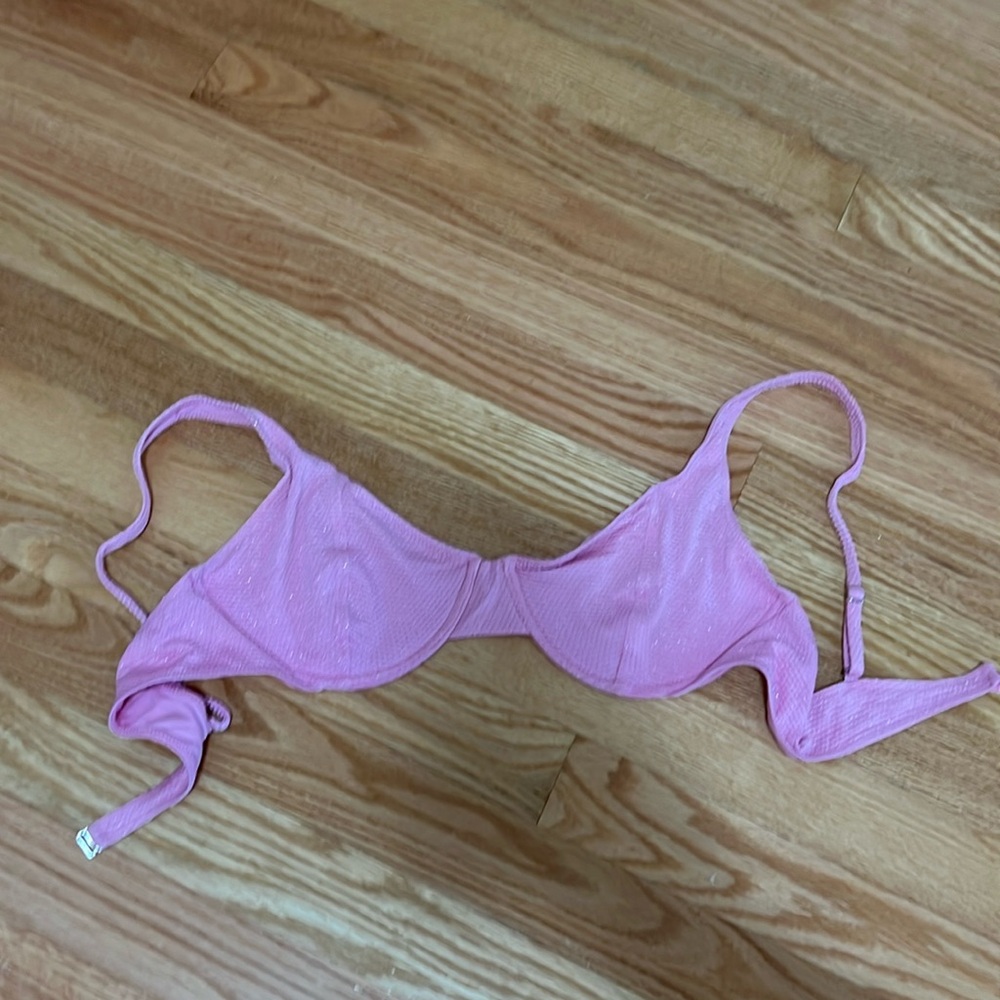 Frankie’s Bikinis Pink Sparkle Bikini Top